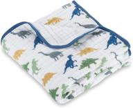 🦖 dinosaur muslin quilts by lollybanks: 100% cotton nursery & crib blankets for kids (boy and girl). super soft, lightweight, and large size 47"x47" for baby, infant, toddler, and kid. logo