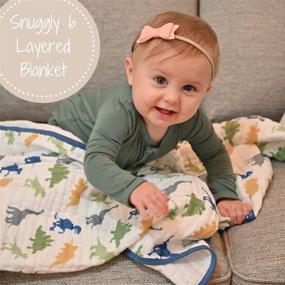 img 1 attached to 🦖 Dinosaur Muslin Quilts by LollyBanks: 100% Cotton Nursery & Crib Blankets for Kids (Boy and Girl). Super Soft, Lightweight, and Large Size 47"x47" for Baby, Infant, Toddler, and Kid.