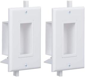 img 4 attached to Enhance Your Home Decor with Wi4You Cable Wall Plate 🔌 2 Pack - Easy Mount Wings, Low Voltage Side Opening - WI1010-2