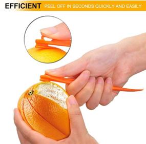 img 2 attached to 🍊 Plastic Orange Peeler Cutter Tools - Citrus Peel Slicer & Opener Remover - Fruit Vegetable Knife - Kitchen Gadget & Cooking Accessory - 2 Pack