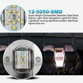 img 2 attached to Partsam 3 Inch Round Navigation Light: Polished Marine LED Transom Mount Stern 🚢 Anchor Light- 12-5050-SMD, 316 Stainless Steel, IP68 Submersible Boat Marin Led Underwater Cockpit Courtesy Light