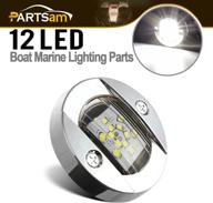 partsam 3 inch round navigation light: polished marine led transom mount stern 🚢 anchor light- 12-5050-smd, 316 stainless steel, ip68 submersible boat marin led underwater cockpit courtesy light logo