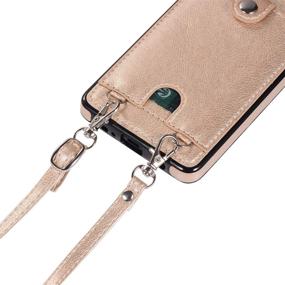 img 2 attached to 📱 Jaorty PU Leather Wallet Case for Samsung Galaxy S10: Necklace Lanyard Case with Card Holder & Neck Strap - Gold