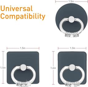 img 1 attached to 🔓 3-пакет Naiadiy прозрачных держателей для пальцев на телефоне с кольцом, стоящих, украшенных сверкающими кристаллами, совместимых со всеми смартфонами (прозрачный)