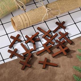 img 1 attached to Colorful Halloween Wood Cross Pendants: 🎃 Perfect for DIY Jewelry & Party Crafts