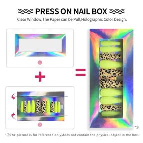 img 2 attached to 📦 Empty Coffin Nail Tips Packaging Box Set with Press on Nails, Nail Glue, and Double Sided Tape for Home DIY Handmade Business - NOVAL Press on Nail Display Packing Box