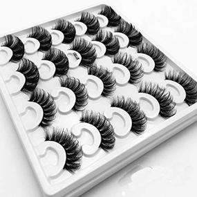 img 3 attached to 👁️ HBZGTLAD NEW 10 Pair Mink Eyelashes - 15mm & 25mm Lashes Fluffy Messy 3D False Eyelashes for Dramatic Long Natural Makeup - Mink Lashes MY1001