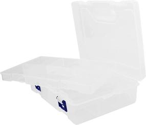 img 4 attached to 📦 Double-Layer Plastic Container Storage Box with Removable Grid Compartment - Ideal for Jewelry Tools, Fishing Hooks, Small Accessories, and Art Supplies (White/Transparent)