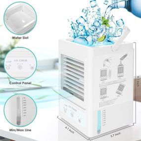 img 3 attached to 🌬️ Portable Room Air Conditioner, Compact Evaporative Air Cooler with 3 Cooling Levels, 3 Wind Speeds, 700ml Water Tank - Ideal for Home and Office Use