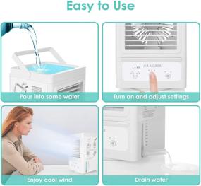 img 1 attached to 🌬️ Portable Room Air Conditioner, Compact Evaporative Air Cooler with 3 Cooling Levels, 3 Wind Speeds, 700ml Water Tank - Ideal for Home and Office Use