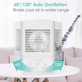 img 2 attached to 🌬️ Portable Room Air Conditioner, Compact Evaporative Air Cooler with 3 Cooling Levels, 3 Wind Speeds, 700ml Water Tank - Ideal for Home and Office Use