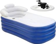 🛁 witsbrez portable bathtub for adult: inflatable deluxe soaking bath tub with large backrest, longer drain pipe, and foldable design – enjoy a relaxing home spa experience with electric air pump (sea horizon) logo