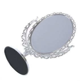 img 1 attached to 💄 Goodaa(R) SILVER VANITY MAKE UP COSMETIC TABLE BATHROOM MIRROR ON FOOT STAND - Enhance Your Grooming Experience with Style