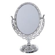 💄 goodaa(r) silver vanity make up cosmetic table bathroom mirror on foot stand - enhance your grooming experience with style logo