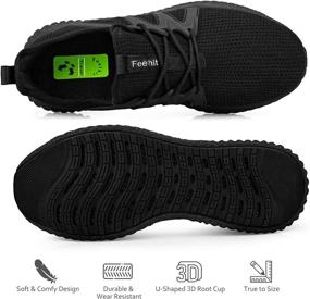 img 1 attached to 👟 Feethit Lightweight Road Running Shoes for Men - Breathable Walking Tennis Shoes, Non Slip Slip-on Gym Sneakers