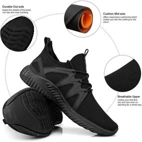 img 3 attached to 👟 Feethit Lightweight Road Running Shoes for Men - Breathable Walking Tennis Shoes, Non Slip Slip-on Gym Sneakers