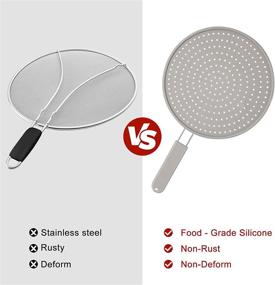 img 1 attached to TMEDW 4-in-1 Silicone Splatter Screen: 11 Inch Grease Splatter Guard, Cooling Mat, Drain Board, and Strainer - Non-Stick, Food Safe, High Heat Resistant Pan Cover