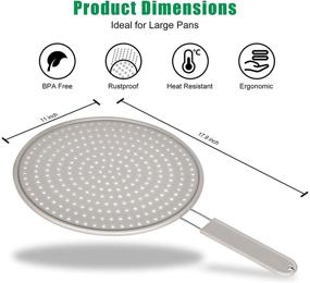 img 3 attached to TMEDW 4-in-1 Silicone Splatter Screen: 11 Inch Grease Splatter Guard, Cooling Mat, Drain Board, and Strainer - Non-Stick, Food Safe, High Heat Resistant Pan Cover