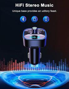 img 2 attached to 🚗 Sebigy Upgraded Bluetooth Car Adapter with Type-C PD 20W Quick Charge, FM Transmitter Radio Receiver, Wireless MP3 Player Car Kit with LED Display, Supports Siri, Google Assistant, U Disk, and TF Card