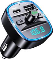 🚗 sebigy upgraded bluetooth car adapter with type-c pd 20w quick charge, fm transmitter radio receiver, wireless mp3 player car kit with led display, supports siri, google assistant, u disk, and tf card logo