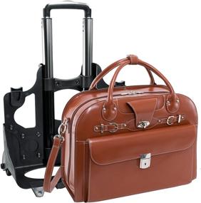 img 2 attached to McKlein W-Series Roseville Leather Ladies' Laptop Briefcase - Checkpoint-Friendly, Detachable Wheeled Design (Brown 96644)