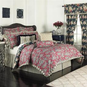 img 3 attached to 🌹 Revitalize Your Bedroom with the Waverly Sanctuary Rose Modern Farmhouse Floral 4-Piece Reversible Comforter Set in Queen Size, Heritage Blue
