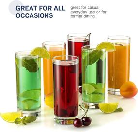 img 3 attached to 🍹 Paksh Novelty Italian Highball Glasses [Set of 6] - Clear Heavy Base Tall Bar Glass: Versatile 13-Ounce Cups for Water, Juice, Beer, Wine, Whiskey, and Cocktails