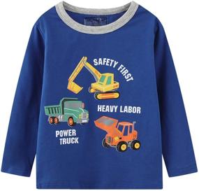 img 3 attached to HILEELANG Toddler Long Sleeve Crewneck T Shirts: Stylish Boys' Clothing for All-Day Comfort