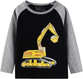 img 2 attached to HILEELANG Toddler Long Sleeve Crewneck T Shirts: Stylish Boys' Clothing for All-Day Comfort