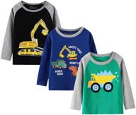 hileelang toddler long sleeve crewneck t shirts: stylish boys' clothing for all-day comfort logo