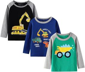 img 4 attached to HILEELANG Toddler Long Sleeve Crewneck T Shirts: Stylish Boys' Clothing for All-Day Comfort