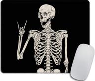 skull human skeleton mouse pad, human skeleton posing on black background - 9.5 x 7.9 inches (240mmx200mmx3mm) logo