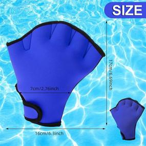 img 2 attached to Waterproof Webbed Swimming Gloves - 3 Pairs Aquatic Gloves for Men Women, Hand Paddles Fingerless Aqua Flippers Gloves for Swim Training, Diving, Surfing, Pool Exercise (3 Colors)