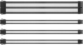 img 4 attached to Набор кабелей PSN Extension, черно-белый с оплеткой - 30см - 1x24 PIN, 2x6+2 PIN, 1x4+4 PIN - Модульный блок питания ATX.