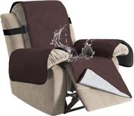 h.versailtex deluxe waterproof quilted recliner chair cover - slipcover for living room | elastic strap, non-slip silicone backing, paw design | standard size, brown logo