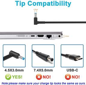 img 3 attached to 🔌 Высококачественный 45W 19.5V 2.31A адаптер для ноутбука зарядное устройство для HP 741727-001 TPN-C125 HSTNN-LA40 HSTNN-DA40 854054-002 HSTNN-CA40 740015-002 740015-003 740015-004: Совместимое с HP 15-f387wm 15-f272wm 15-f233wm 15-ba009dx 15-r132wm.