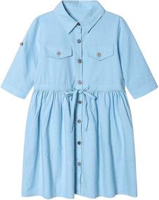 img 3 attached to 👗 Chic and Comfy: Sleeve Pleated T Shirt Dresses for Girls' Casual Clothing