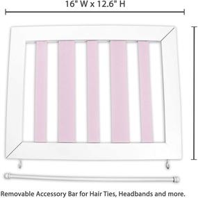 img 2 attached to 🎀 Zen Decor Hanging Hair Bow and Clip Organizer – Wooden Wall Accessories Holder for Baby, Girls, and Kids Hair Bows, Clips, and Headbands - White/Pink with Grosgrain Ribbon and Detachable Accessories Bar