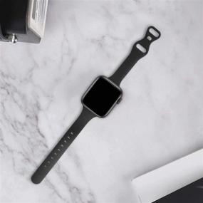 img 2 attached to 👉 4-пак DYKEISS Спортивный узкий силиконовый ремешок, совместимый с Apple Watch Series SE/6/5/4/3/2/1 - Тонкий мягкий узкий заменяемый ремешок, 38 мм 40 мм 42 мм 44 мм, для женщин и мужчин.