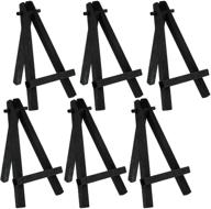 🎨 u.s. art supply 8" high small black wood display easel (pack of 6): a-frame mini easel for painting, crafts, events, and gifts logo