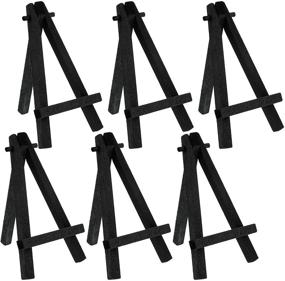 img 4 attached to 🎨 U.S. Art Supply 8" High Small Black Wood Display Easel (Pack of 6): A-Frame Mini Easel for Painting, Crafts, Events, and Gifts