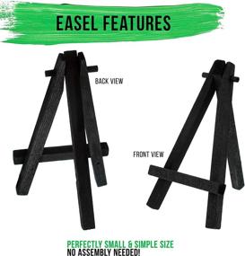 img 2 attached to 🎨 U.S. Art Supply 8" High Small Black Wood Display Easel (Pack of 6): A-Frame Mini Easel for Painting, Crafts, Events, and Gifts