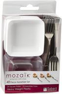 🍽️ 48-piece disposable mini appetizer set with bowls and flatware by mozaik logo