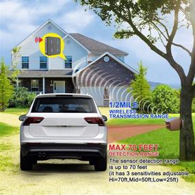 img 2 attached to 🏠 Enhanced Security with Driveway Alarms: 1/2Mile Solar Alarm System for Complete Surveillance - 70FT Wide Sensor Range, Weatherproof Motion Detector, DIY Security Alert System - 1 Receiver and 2 Sensors KIT