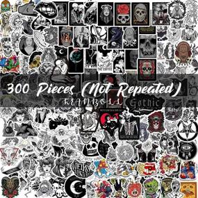 img 3 attached to 300PCS Gothic Stickers: Cool Punk Skull Decals for Water Bottles, Laptop, Phone & More!