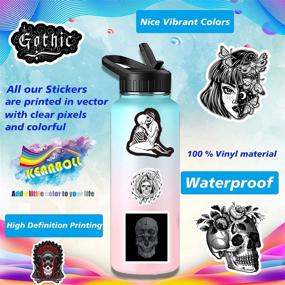 img 2 attached to 300PCS Gothic Stickers: Cool Punk Skull Decals for Water Bottles, Laptop, Phone & More!