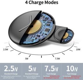 img 1 attached to 🔌 Nalwort 2-in-1 Wireless Charger: Fast Qi Charging Station for iPhone 12/11, Apple Watch 6/SE/5/4/3/2/1, AirPods, and More (No Adapter)