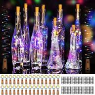 🍷 30 pack wine bottle lights with cork - mini fairy lights for liquor bottles - multicolor led string lights - perfect for diy, parties, christmas, decor, weddings & more! логотип