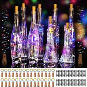 img 4 attached to 🍷 30 Pack Wine Bottle Lights with Cork - Mini Fairy Lights for Liquor Bottles - Multicolor LED String Lights - Perfect for DIY, Parties, Christmas, Decor, Weddings & More!