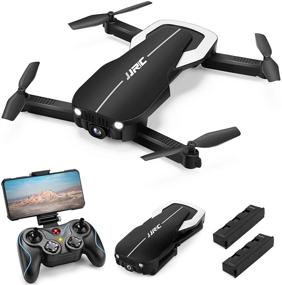 img 4 attached to 📷 JJRC Black Foldable Drone with 1080P HD Camera, 2 Batteries, Carrying Case - Optical Flow Positioning Quadcopter for Adults, Beginners: Headless Mode, Altitude Hold